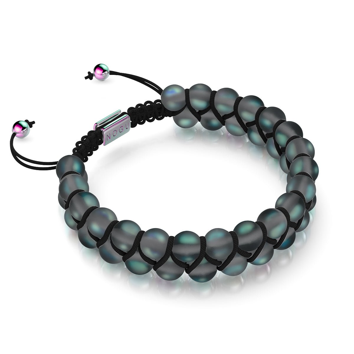 Grey | Unicorn Silver | Double Mermaid Glass Bracelet